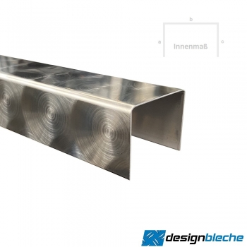 Edelstahl U-Profil V2A D50 marmoriert 1,5mm